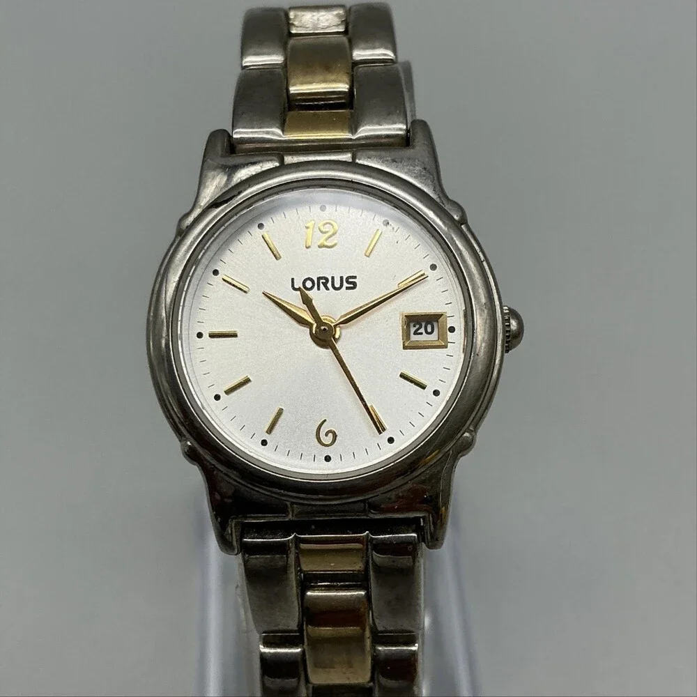 Lorus LR9228 Womens Watch 25mm Silver Dial Two Tone Date New Battery 7.5